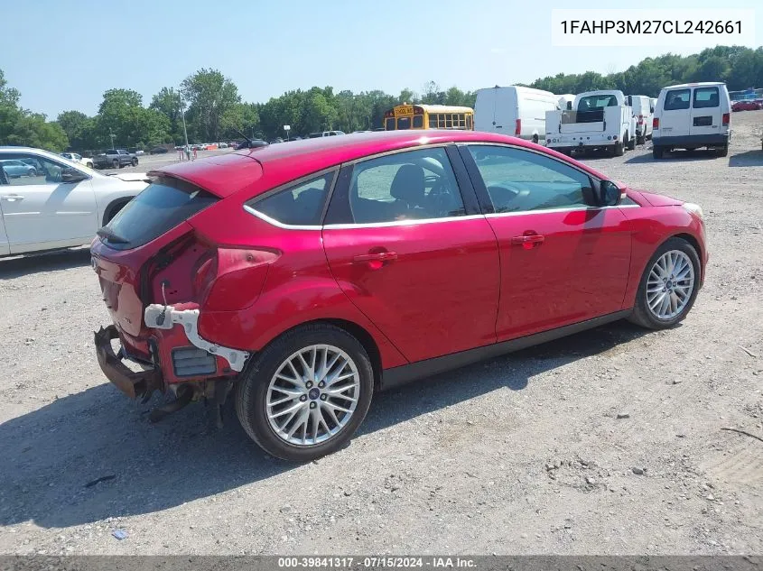 2012 Ford Focus Sel VIN: 1FAHP3M27CL242661 Lot: 39841317