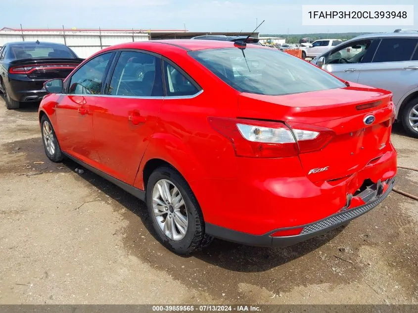 2012 Ford Focus Sel VIN: 1FAHP3H20CL393948 Lot: 39859565