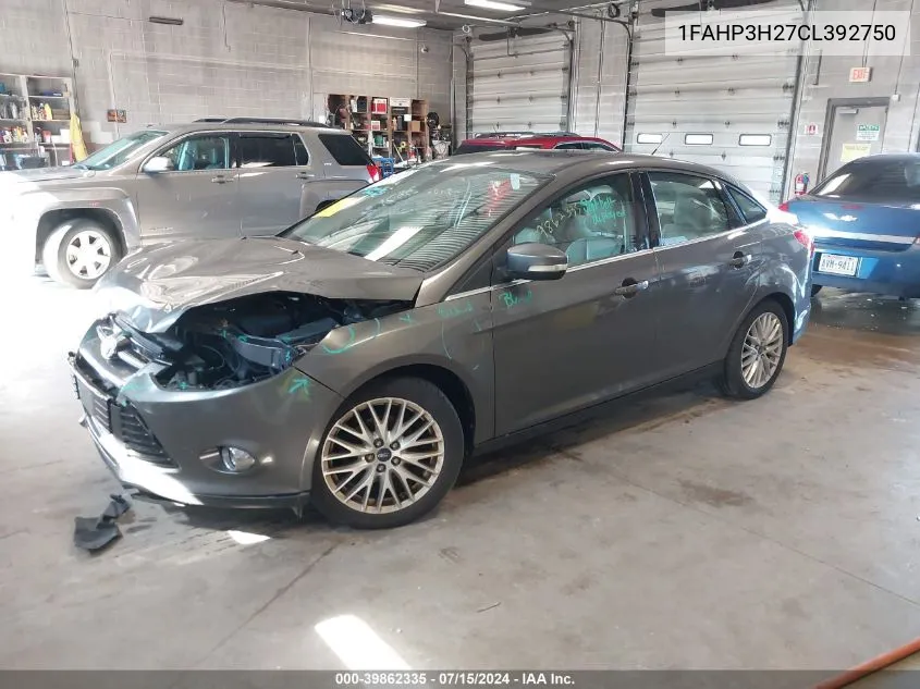 2012 Ford Focus Sel VIN: 1FAHP3H27CL392750 Lot: 39862335