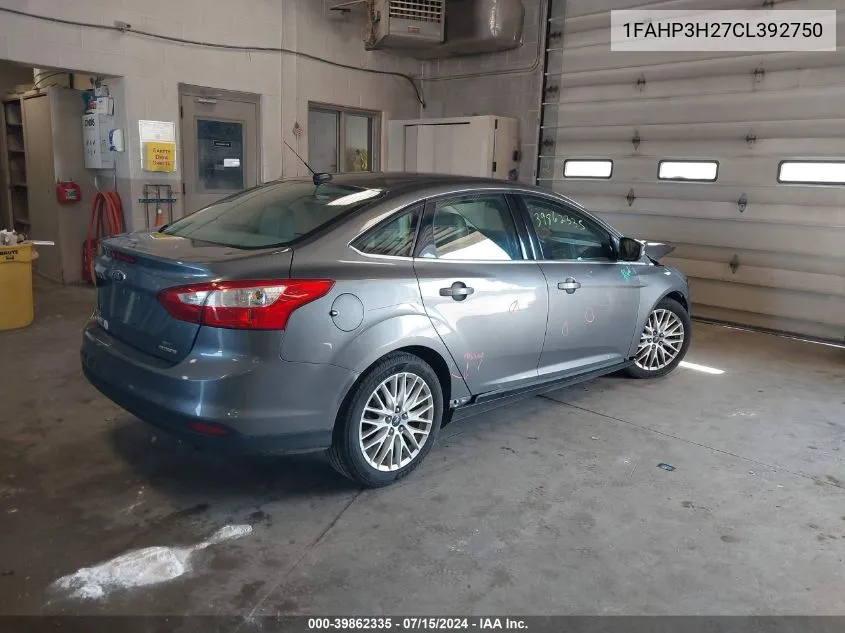 1FAHP3H27CL392750 2012 Ford Focus Sel