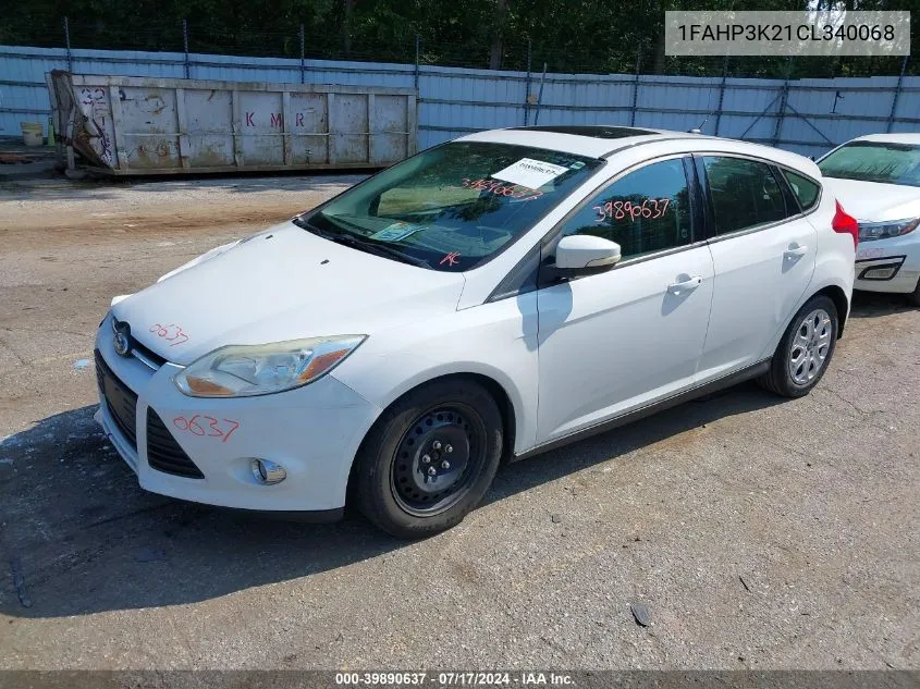 2012 Ford Focus Se VIN: 1FAHP3K21CL340068 Lot: 39890637