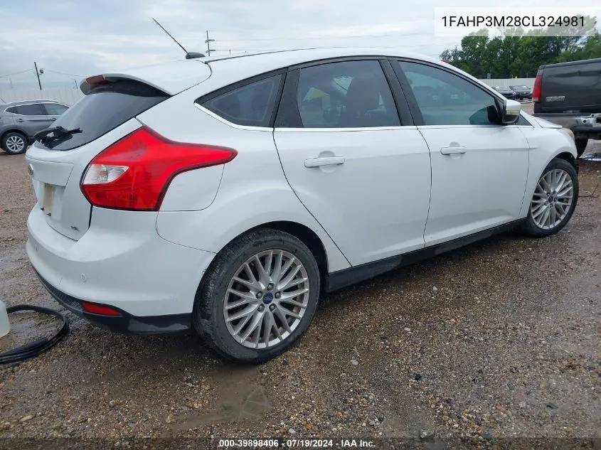 1FAHP3M28CL324981 2012 Ford Focus Sel