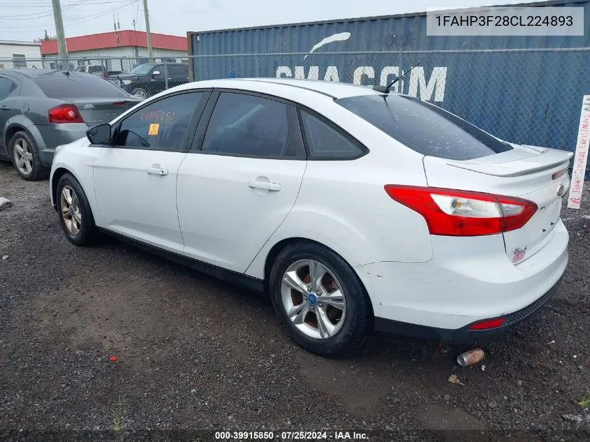 1FAHP3F28CL224893 2012 Ford Focus Se