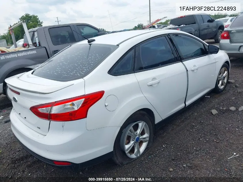 2012 Ford Focus Se VIN: 1FAHP3F28CL224893 Lot: 39915850