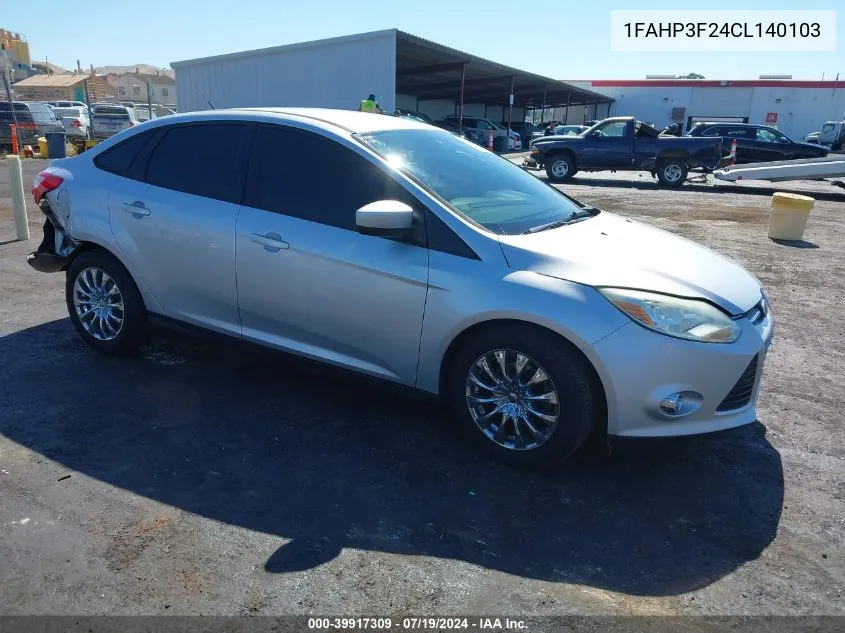 2012 Ford Focus Se VIN: 1FAHP3F24CL140103 Lot: 39917309