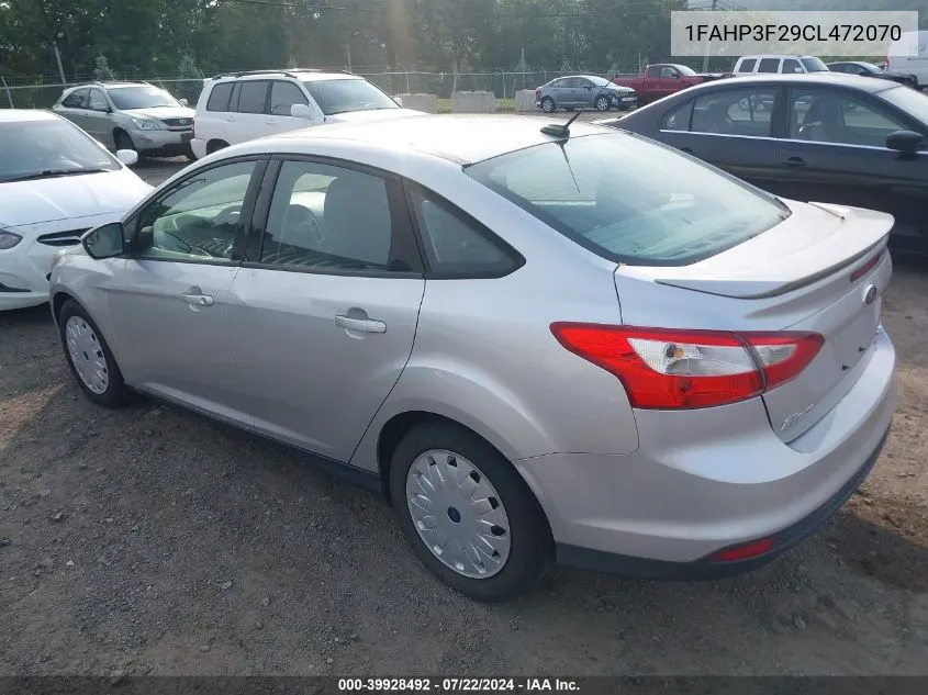 2012 Ford Focus Se VIN: 1FAHP3F29CL472070 Lot: 39928492