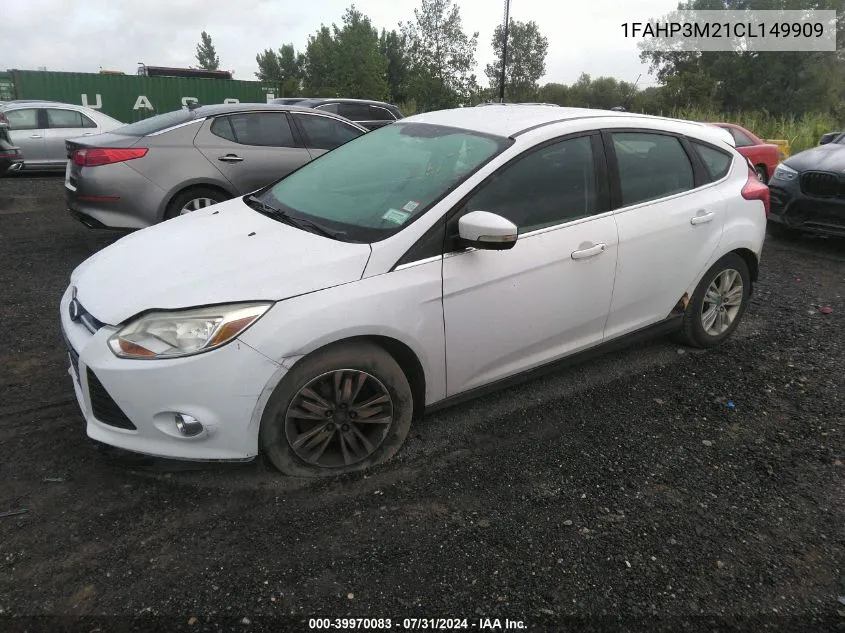 2012 Ford Focus Sel VIN: 1FAHP3M21CL149909 Lot: 39970083