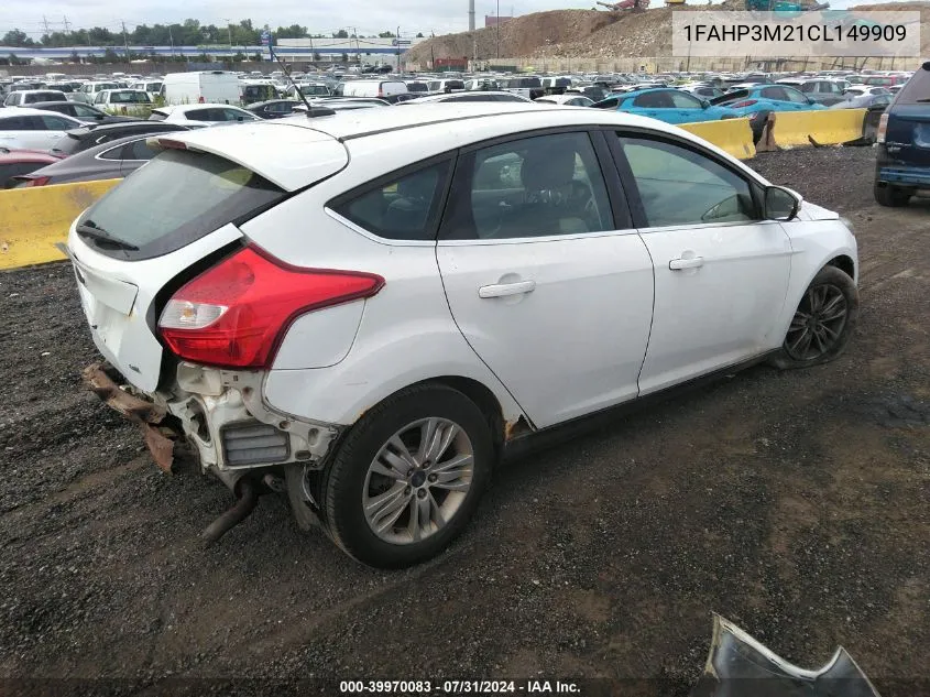 2012 Ford Focus Sel VIN: 1FAHP3M21CL149909 Lot: 39970083