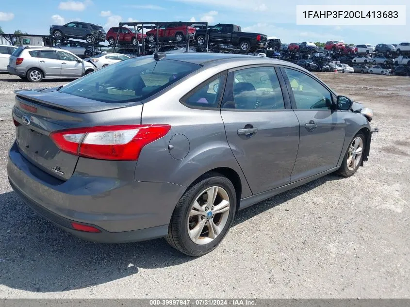 2012 Ford Focus Se VIN: 1FAHP3F20CL413683 Lot: 39997947