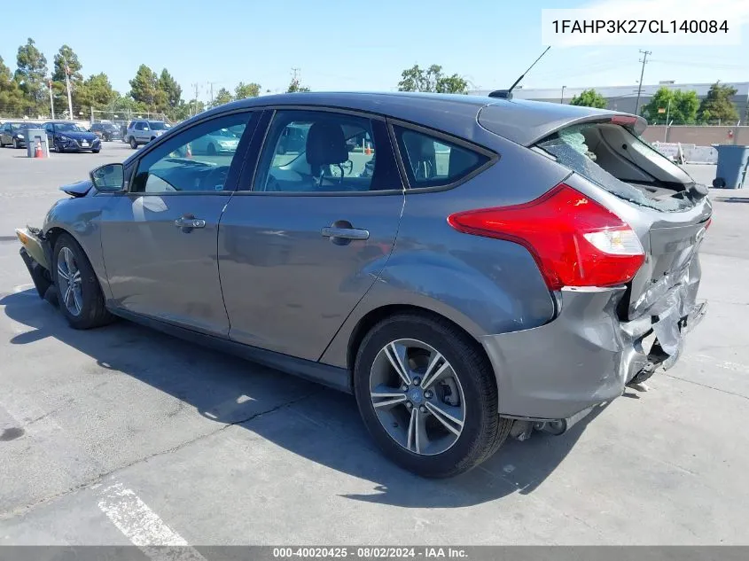 2012 Ford Focus Se VIN: 1FAHP3K27CL140084 Lot: 40020425