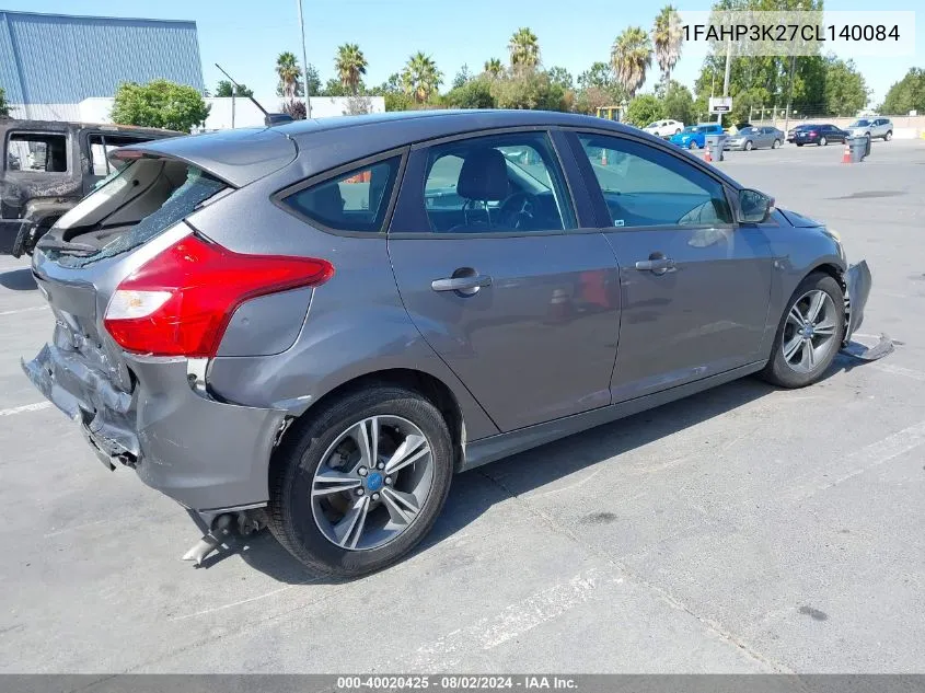 2012 Ford Focus Se VIN: 1FAHP3K27CL140084 Lot: 40020425