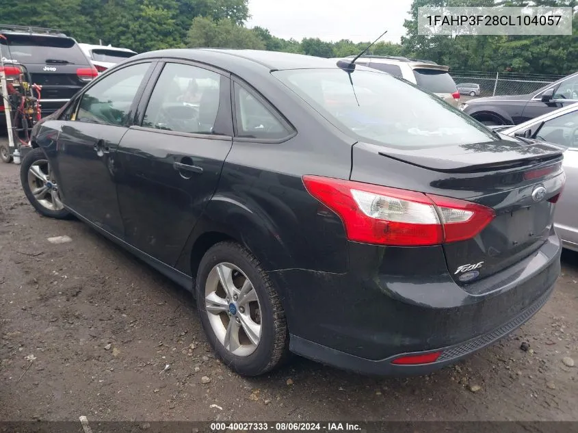 2012 Ford Focus Se VIN: 1FAHP3F28CL104057 Lot: 40027333