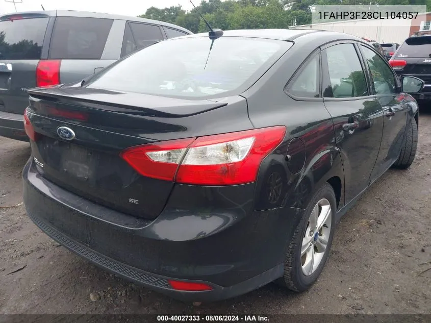 1FAHP3F28CL104057 2012 Ford Focus Se