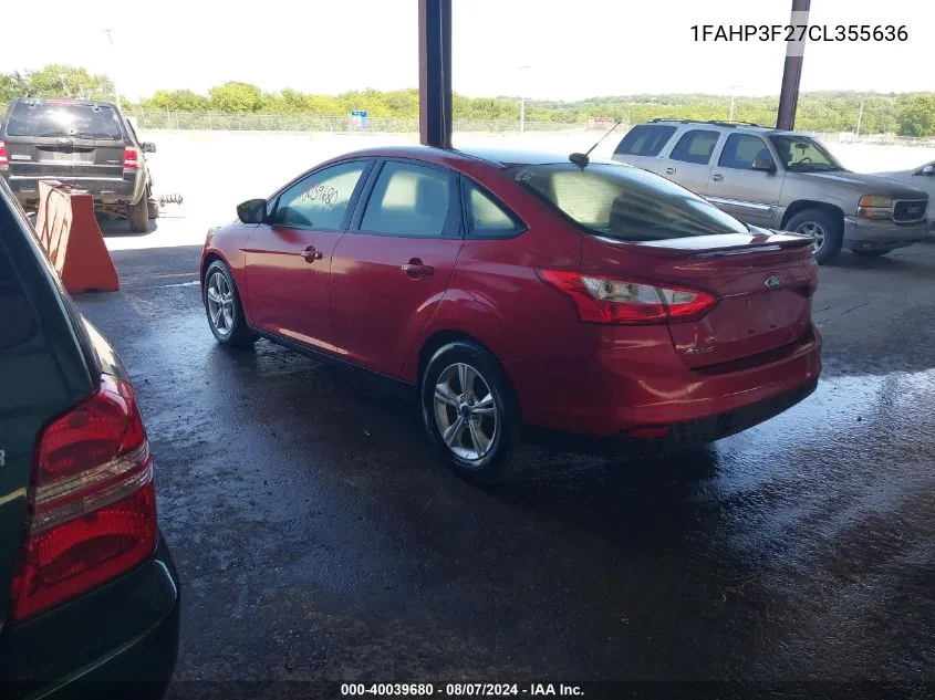 1FAHP3F27CL355636 2012 Ford Focus Se