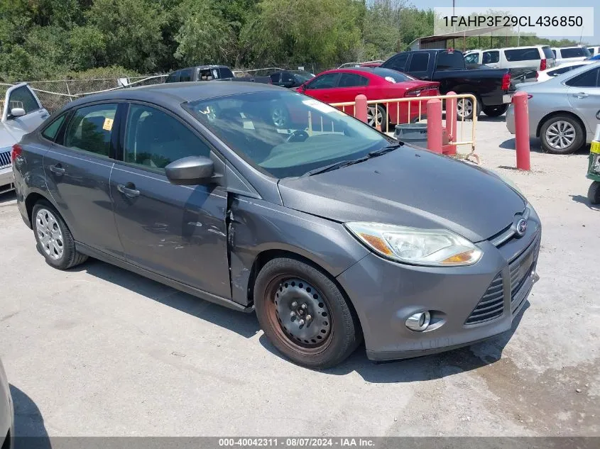 1FAHP3F29CL436850 2012 Ford Focus Se