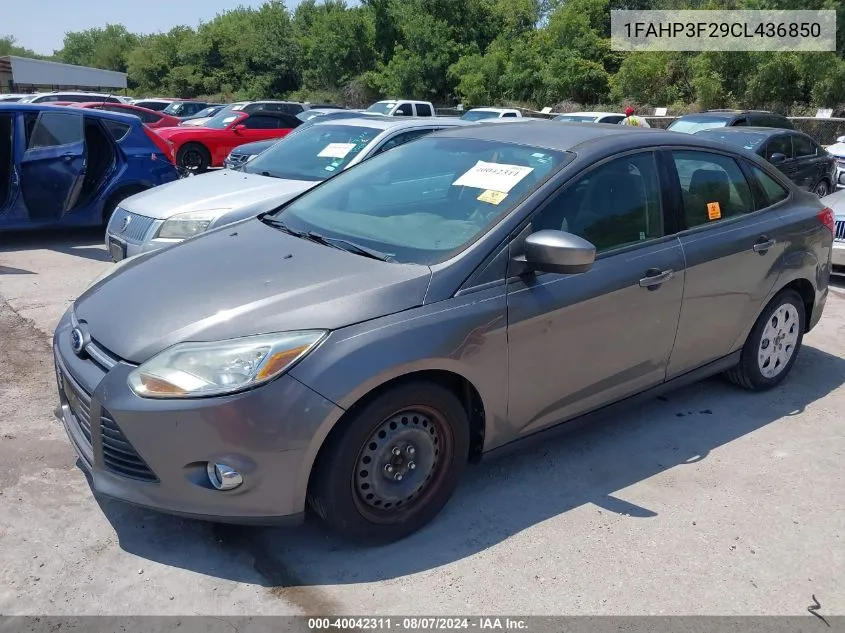 2012 Ford Focus Se VIN: 1FAHP3F29CL436850 Lot: 40042311