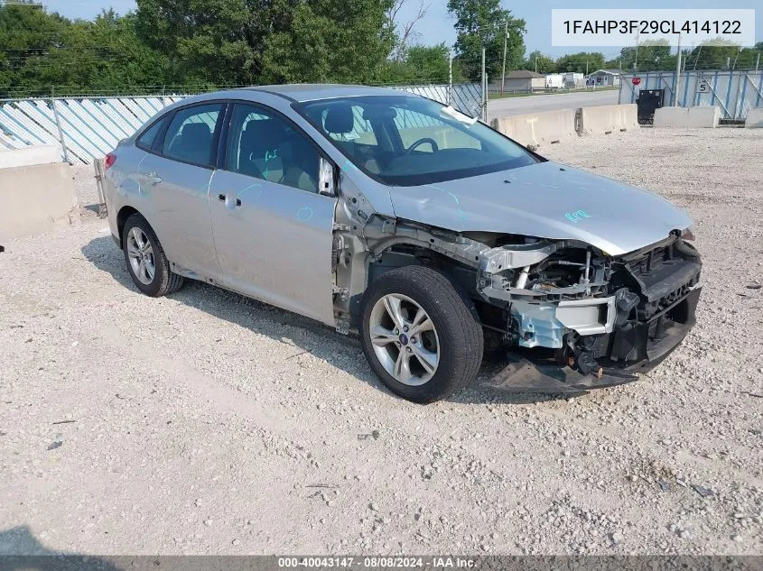 2012 Ford Focus Se VIN: 1FAHP3F29CL414122 Lot: 40043147