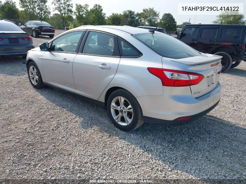 2012 Ford Focus Se VIN: 1FAHP3F29CL414122 Lot: 40043147