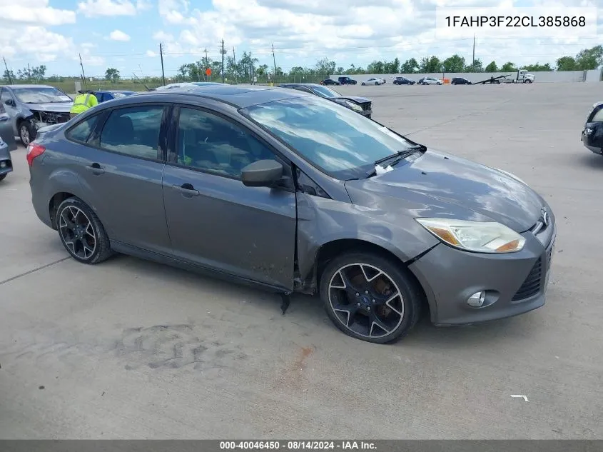 2012 Ford Focus Se VIN: 1FAHP3F22CL385868 Lot: 40046450