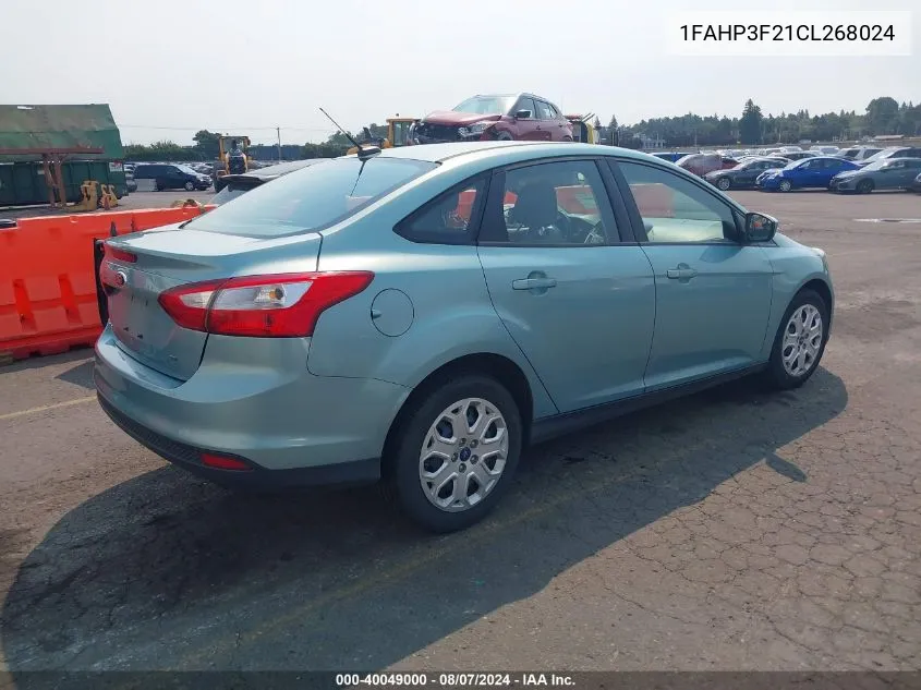 2012 Ford Focus Se VIN: 1FAHP3F21CL268024 Lot: 40049000