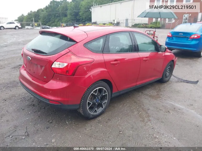 2012 Ford Focus Se VIN: 1FAHP3K29CL219501 Lot: 40053370