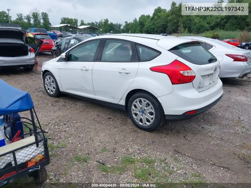 2012 Ford Focus Se VIN: 1FAHP3K22CL197342 Lot: 40054430