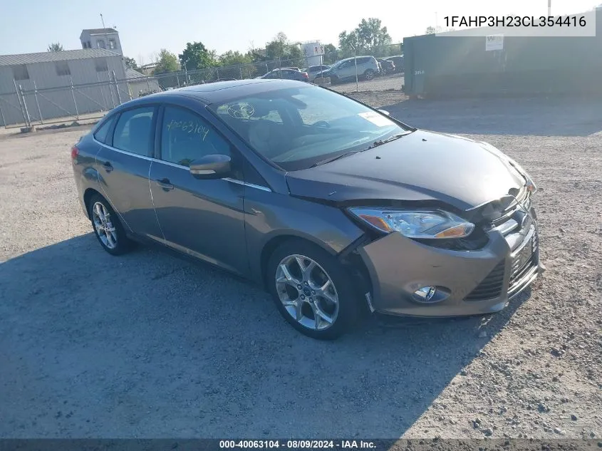 2012 Ford Focus Sel VIN: 1FAHP3H23CL354416 Lot: 40063104