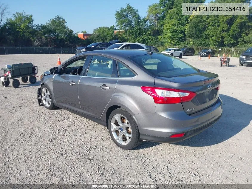 2012 Ford Focus Sel VIN: 1FAHP3H23CL354416 Lot: 40063104