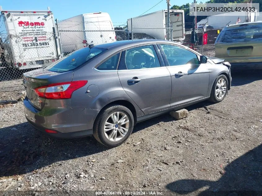 2012 Ford Focus Sel VIN: 1FAHP3H20CL424633 Lot: 40064789