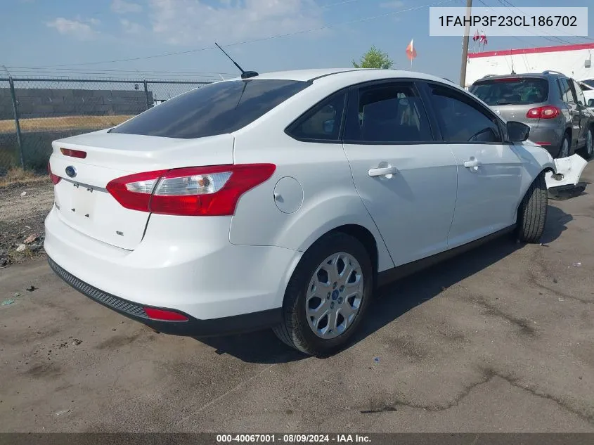 1FAHP3F23CL186702 2012 Ford Focus Se