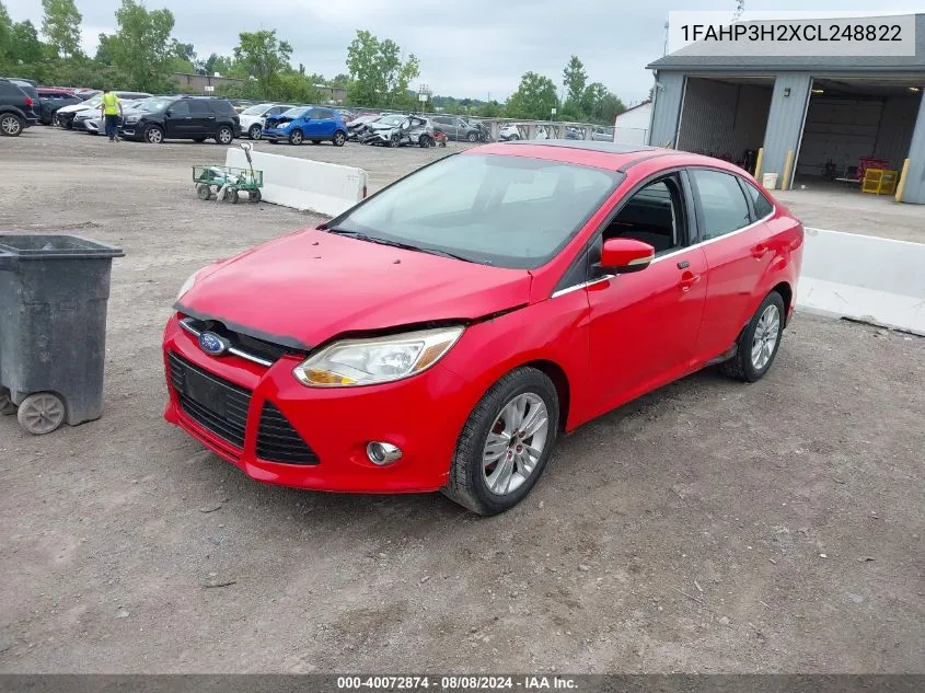 2012 Ford Focus Sel VIN: 1FAHP3H2XCL248822 Lot: 40072874