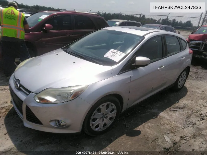 2012 Ford Focus Se VIN: 1FAHP3K29CL247833 Lot: 40078421