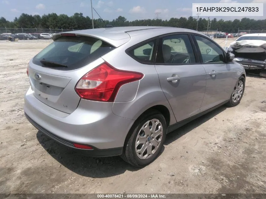 2012 Ford Focus Se VIN: 1FAHP3K29CL247833 Lot: 40078421