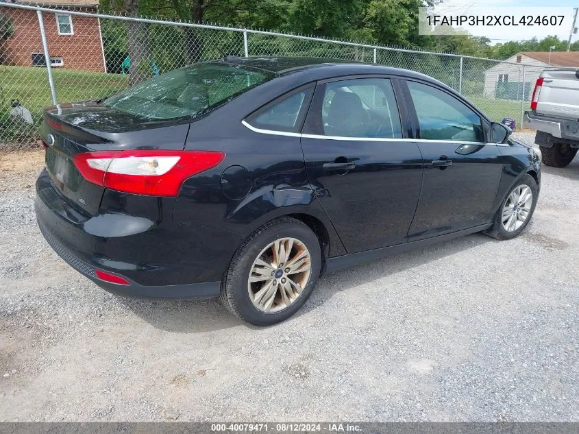 2012 Ford Focus Sel VIN: 1FAHP3H2XCL424607 Lot: 40079471