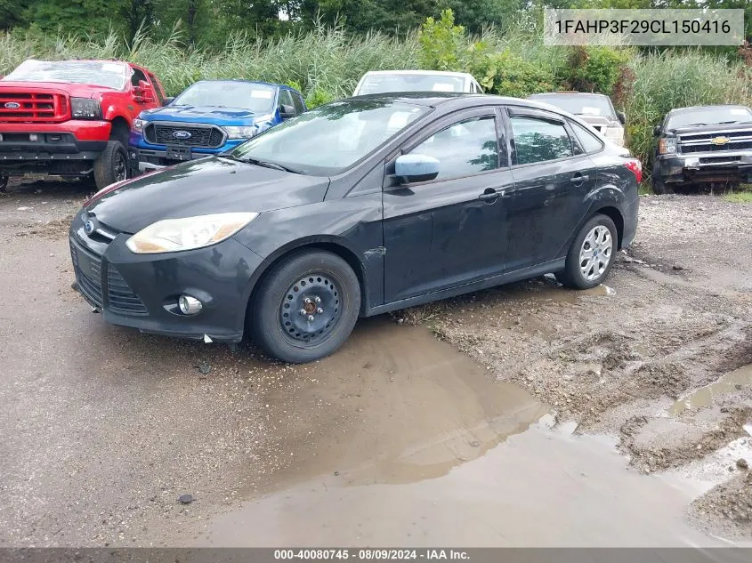 2012 Ford Focus Se VIN: 1FAHP3F29CL150416 Lot: 40080745