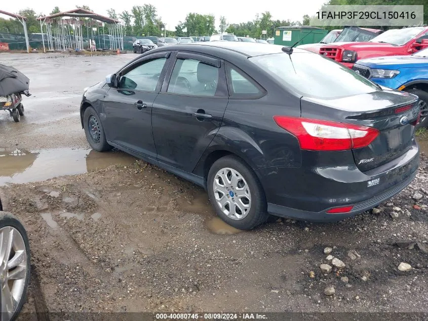 2012 Ford Focus Se VIN: 1FAHP3F29CL150416 Lot: 40080745