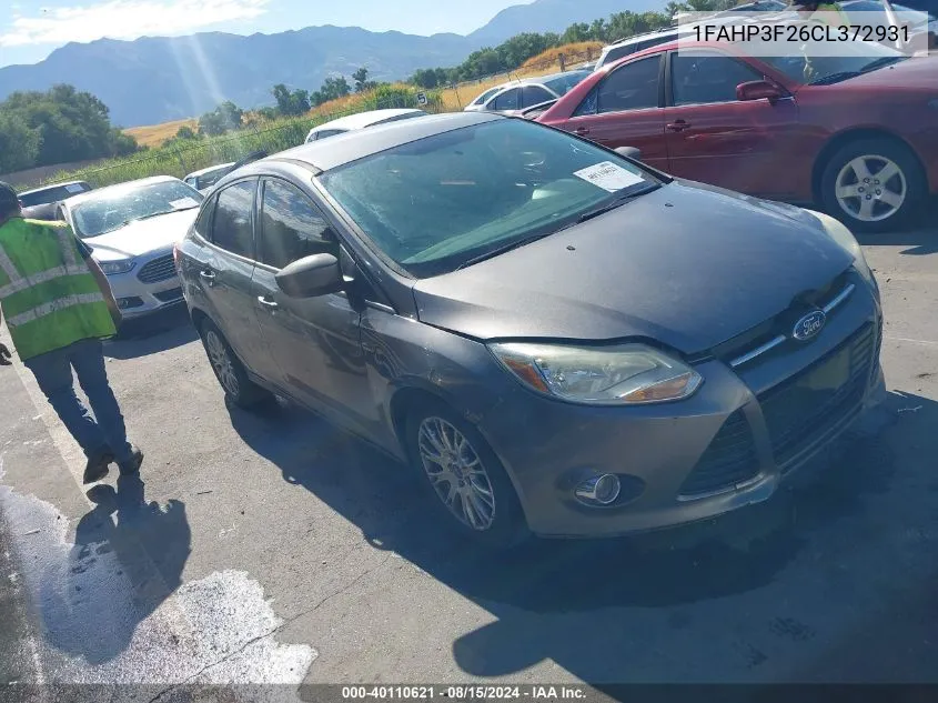 2012 Ford Focus Se VIN: 1FAHP3F26CL372931 Lot: 40110621