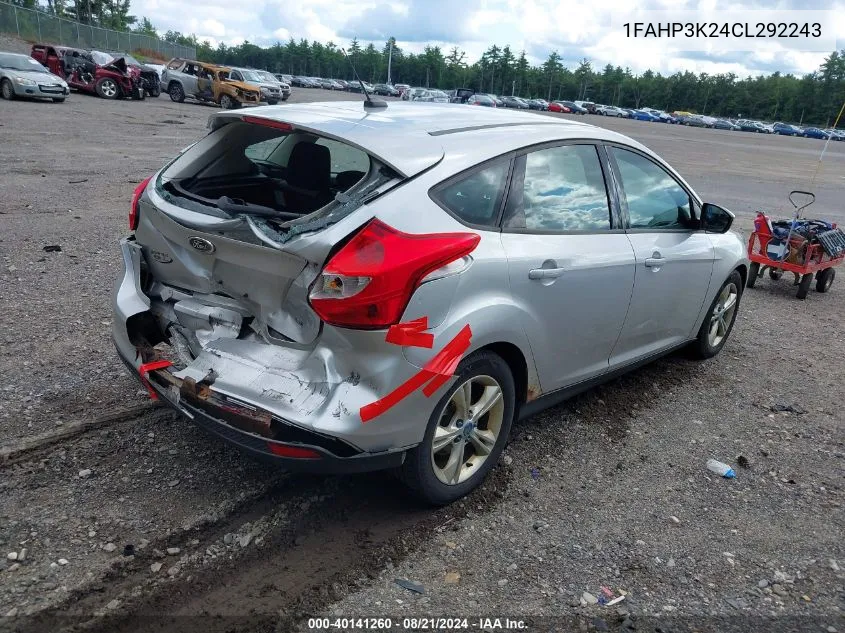 2012 Ford Focus Se VIN: 1FAHP3K24CL292243 Lot: 40141260