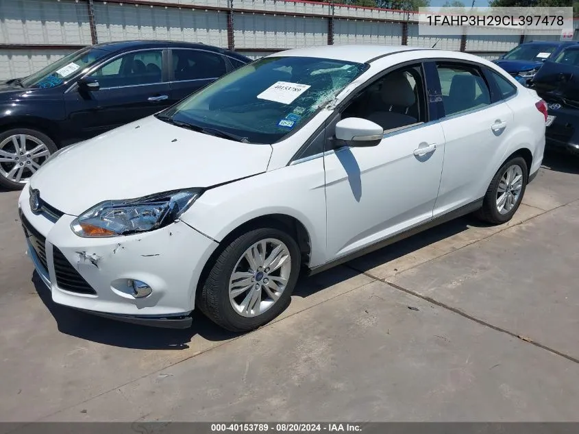 2012 Ford Focus Sel VIN: 1FAHP3H29CL397478 Lot: 40153789