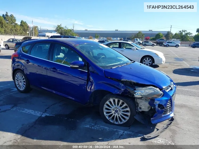 2012 Ford Focus Titanium VIN: 1FAHP3N23CL264543 Lot: 40158136