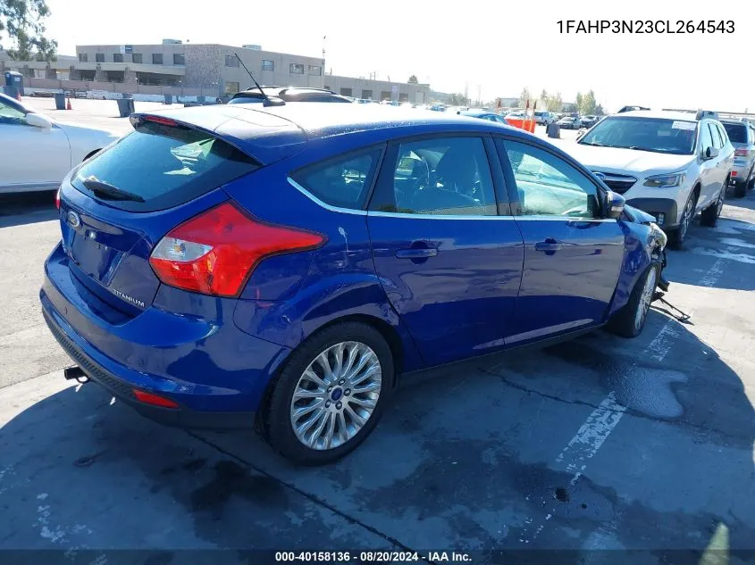 2012 Ford Focus Titanium VIN: 1FAHP3N23CL264543 Lot: 40158136