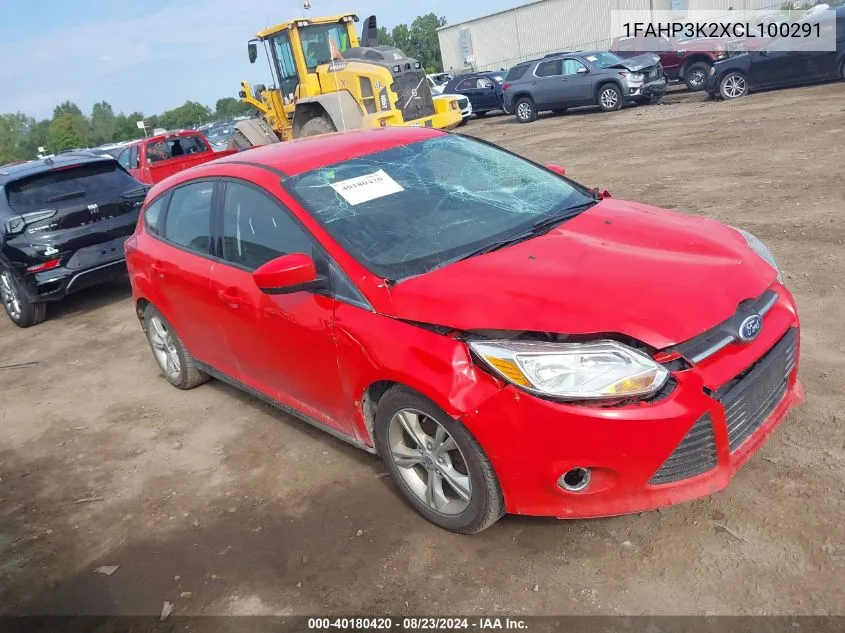 2012 Ford Focus Se VIN: 1FAHP3K2XCL100291 Lot: 40180420