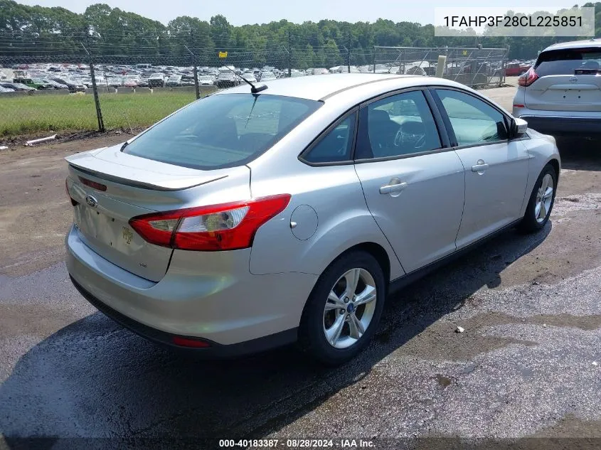 2012 Ford Focus Se VIN: 1FAHP3F28CL225851 Lot: 40183387