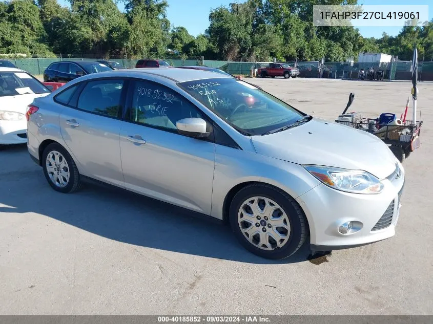 2012 Ford Focus Se VIN: 1FAHP3F27CL419061 Lot: 40185852