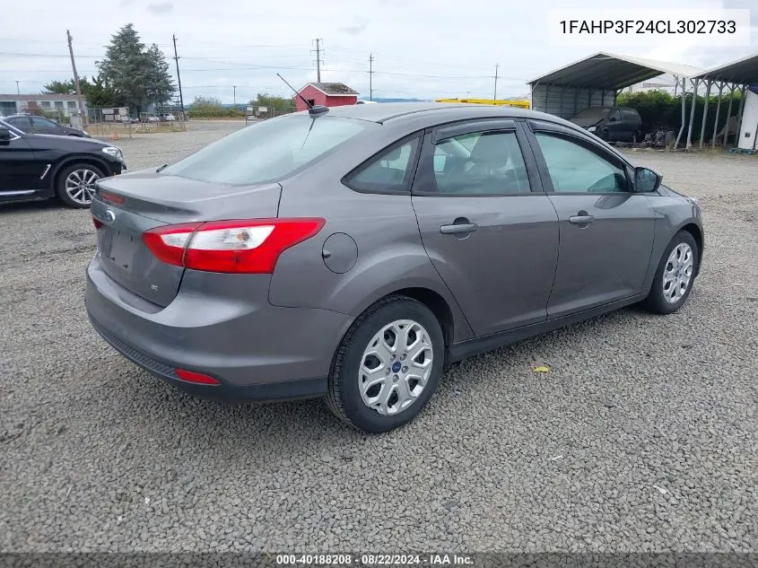 2012 Ford Focus Se VIN: 1FAHP3F24CL302733 Lot: 40188208