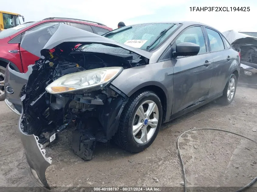 2012 Ford Focus Se VIN: 1FAHP3F2XCL194425 Lot: 40198787