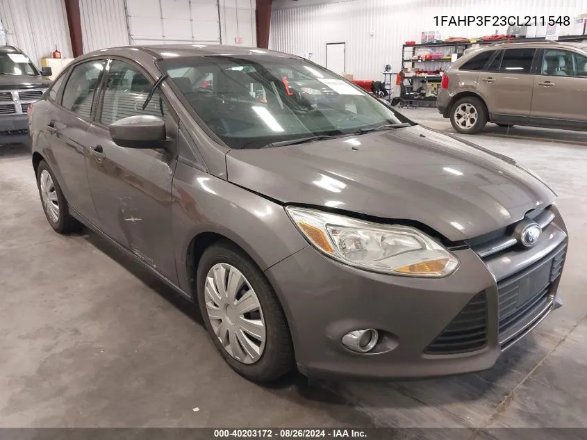 2012 Ford Focus Se VIN: 1FAHP3F23CL211548 Lot: 40203172