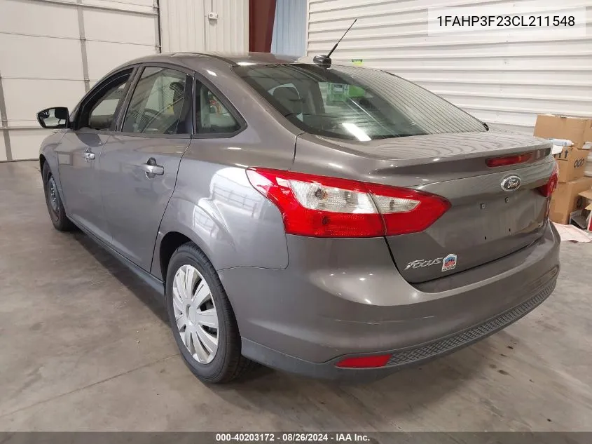 2012 Ford Focus Se VIN: 1FAHP3F23CL211548 Lot: 40203172