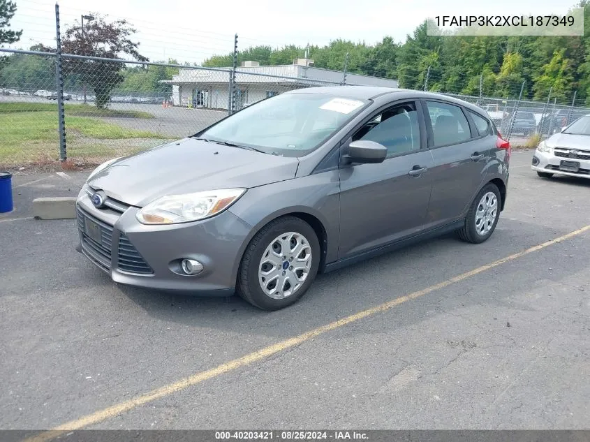 2012 Ford Focus Se VIN: 1FAHP3K2XCL187349 Lot: 40203421