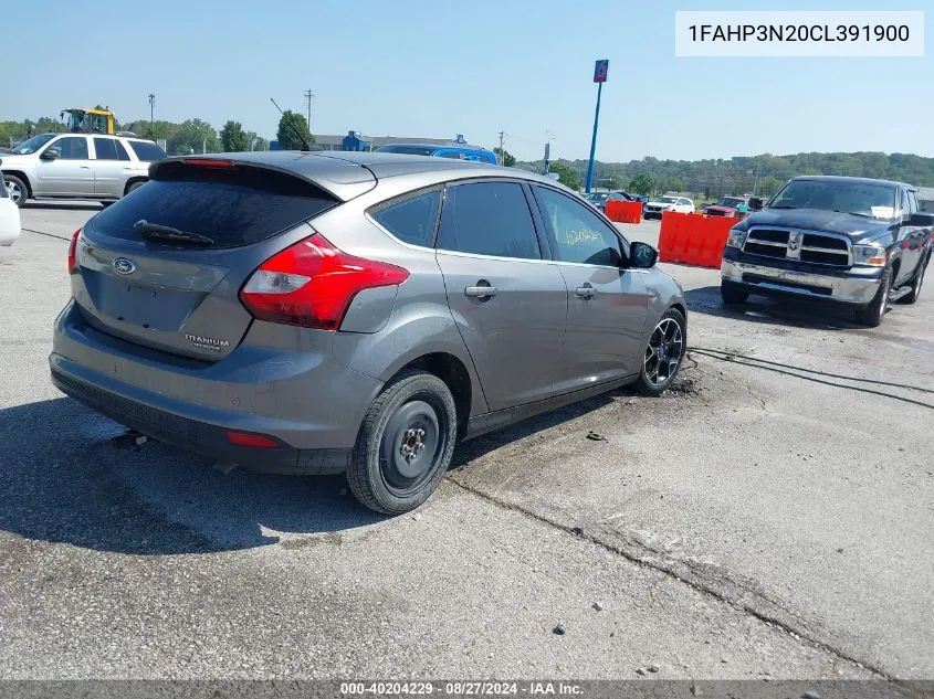 2012 Ford Focus Titanium VIN: 1FAHP3N20CL391900 Lot: 40204229